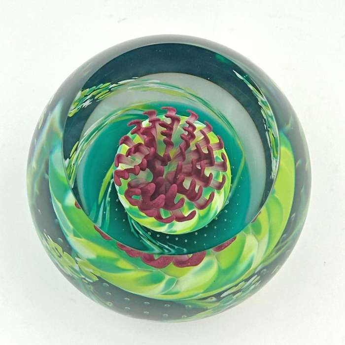 Caithness Scotland Caledonian Thistle  Glass Paperweight