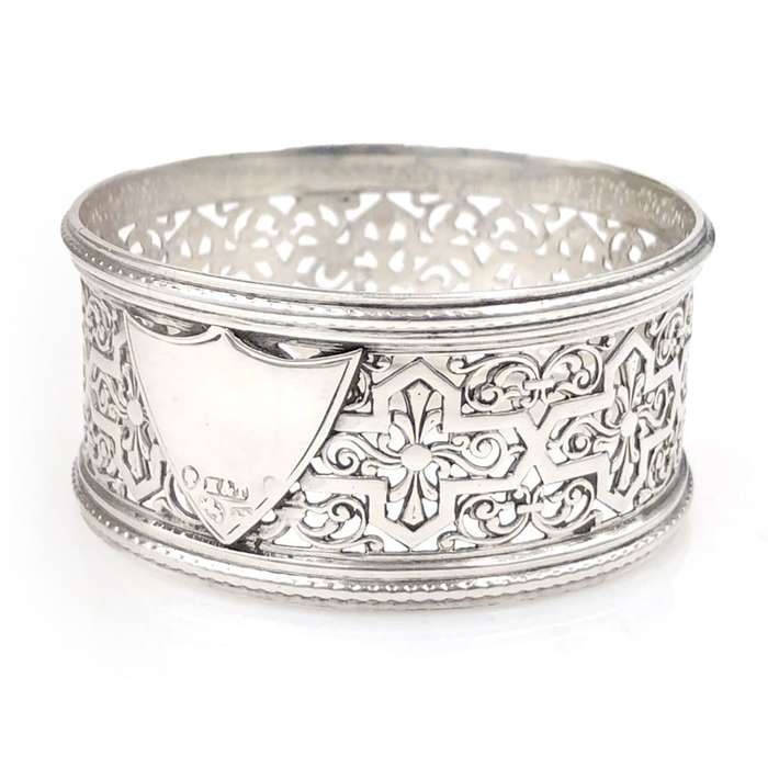 Hallmarked  Silver Pierced Serviette Ring