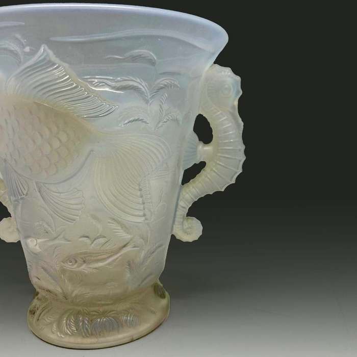 Art Deco Aquarium Art Glass Barolac Vase by Josef Inwald C1930