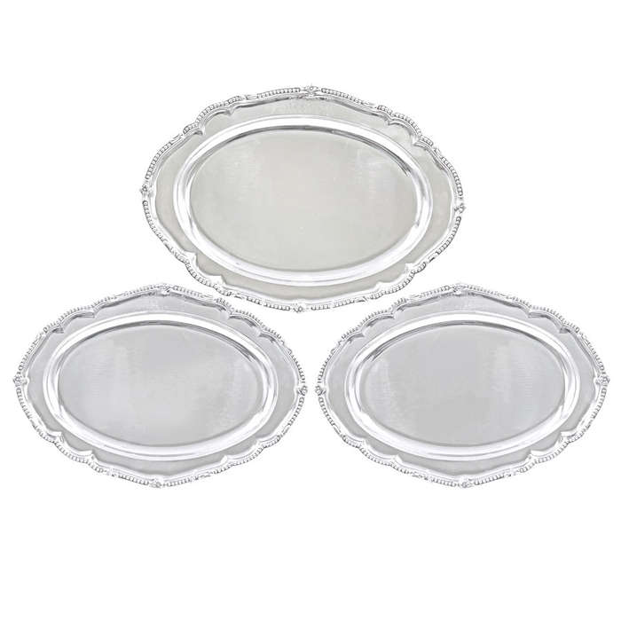 Hallmarked Silver Serving Platters London 1768 William Harrison