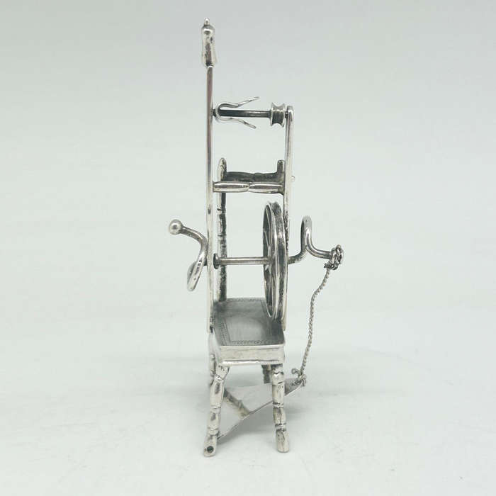 Hallmarked Silver Miniature Spinning Wheel