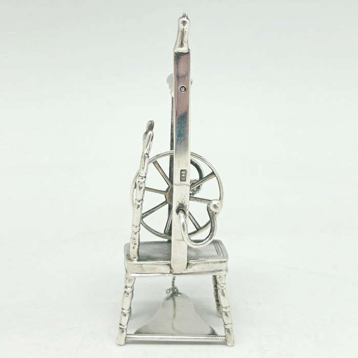 Hallmarked Silver Miniature Spinning Wheel