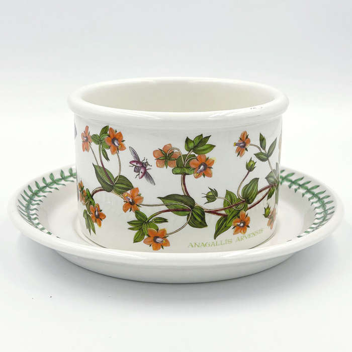 Portmeirion Botanic Garden Serving Bowl On Stand Scarlet Pimpernel