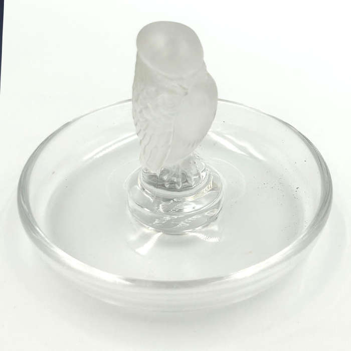 Lalique Frosted Glass Rapace Ring Tray