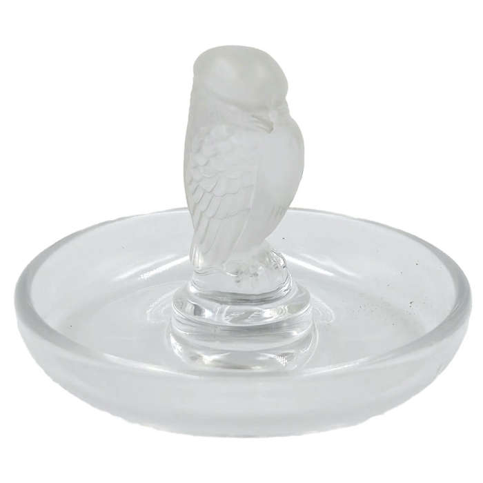Lalique Frosted Glass Rapace Ring Tray