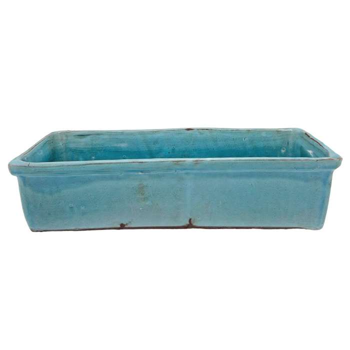 Linnware Pottery Pale Blue Large Trough Vase