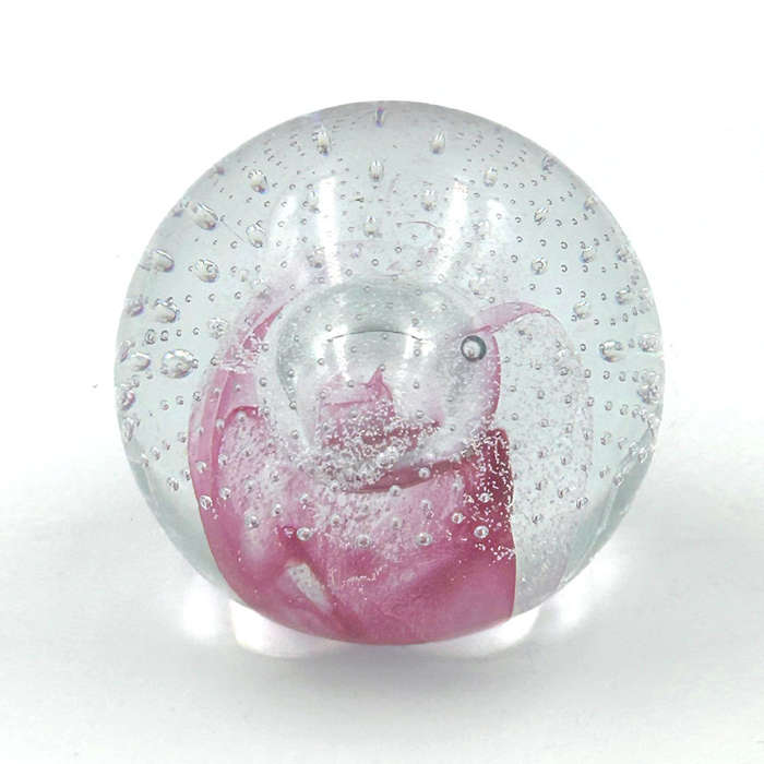 Murano Glass Pink Swirl Paperweight 20th