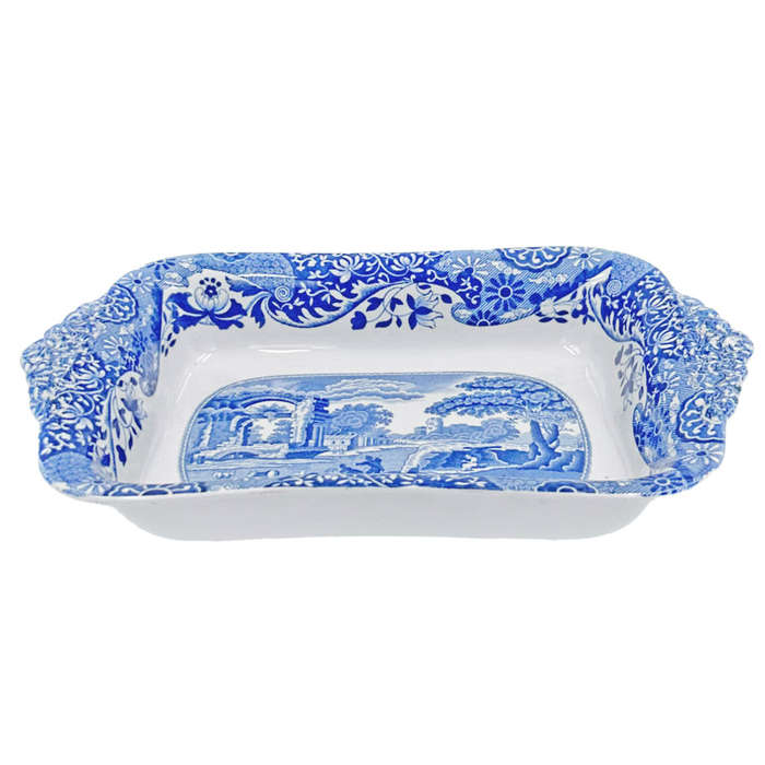Copeland Spode Blue Italian Handled Rectangular Bowl