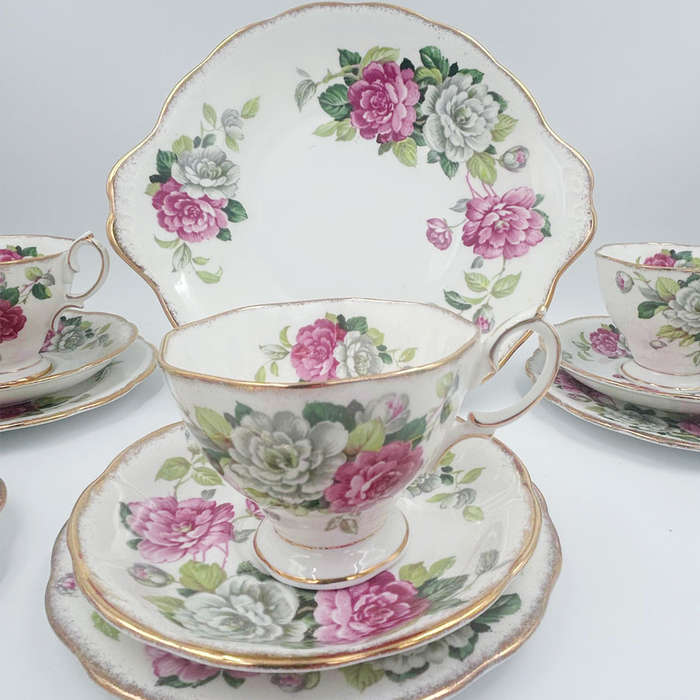 Royal Albert Tea Set Evening Rhapsody 1950s 21 Piece