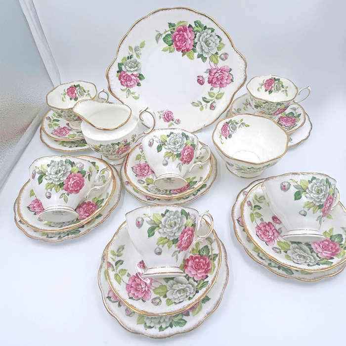 Royal Albert Tea Set Evening Rhapsody 1950s 21 Piece