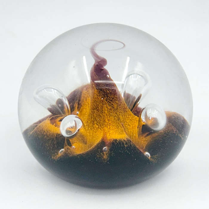 Caithness Scotland Art Glass Paperweight Moonflower 1990