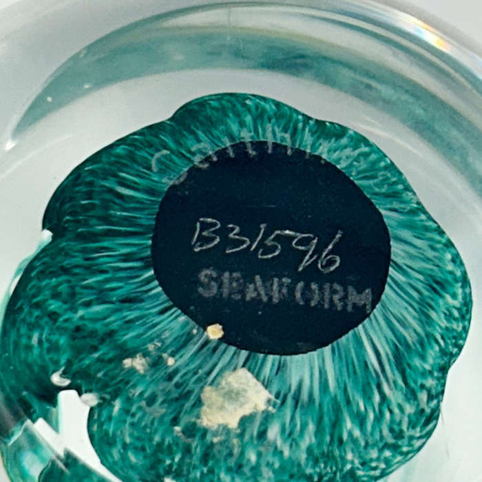 Caithness Scotland Art Glass Paperweight Seafoam C1990