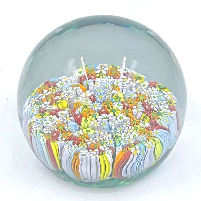 Murano Millefiori Art Glass Paperweight 20th