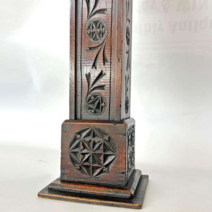 Antique Pocket Watch Wooden Stand In Form Of A Grandfather Clock 19th