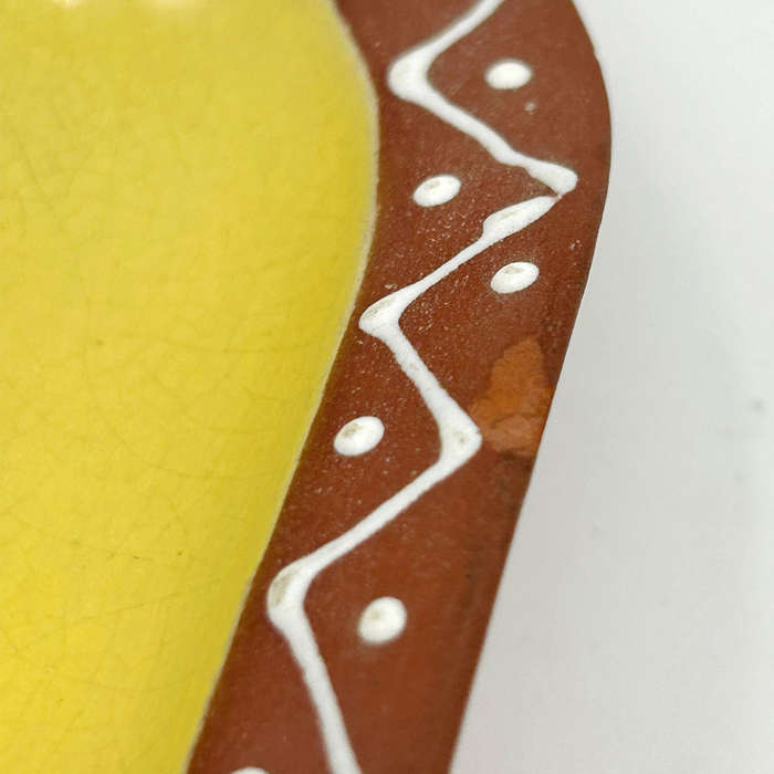 Kalahari Pottery Bowl Mustard With Dotted Border