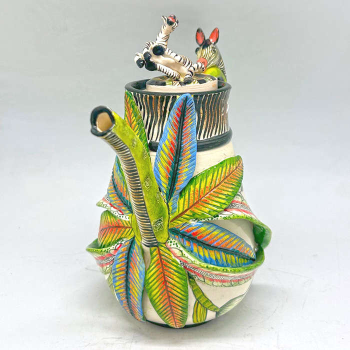 Ardmore Hand Painted Zebra Coffee Pot Mthengen 2008