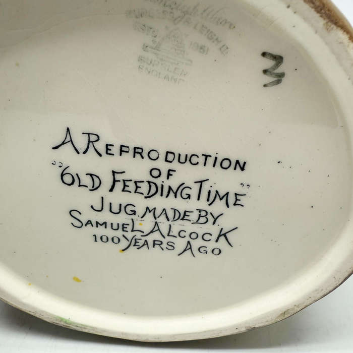 Burleigh Ware Old Feeding Time  Jug 1930