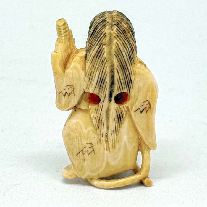 Japanese Netsuke With Changing Face  Signed 19th