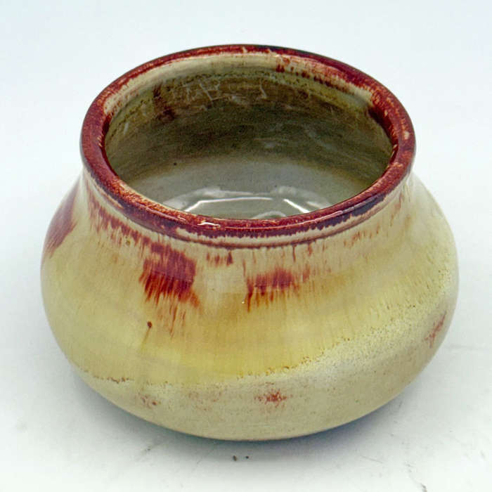 Linnware Pottery Vase Brown Straw Glaze