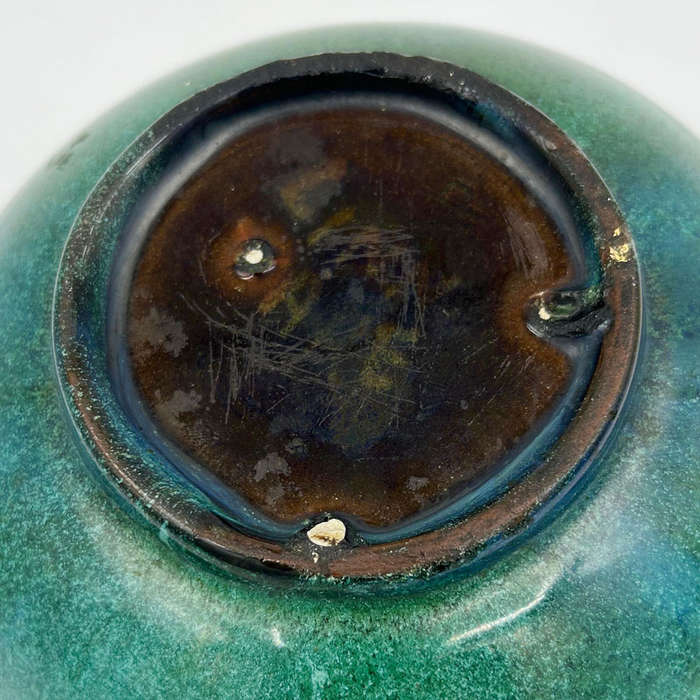 Linnware Round Vase Green Glaze