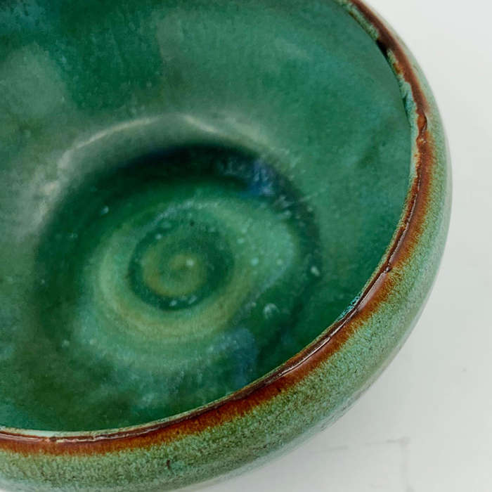 Linnware Round Vase Green Glaze