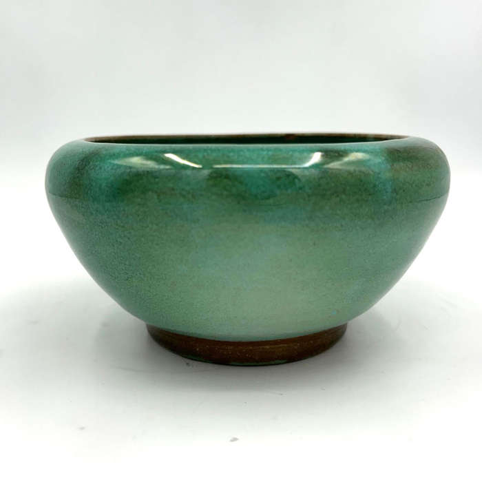Linnware  Vase Green Mottled Glaze