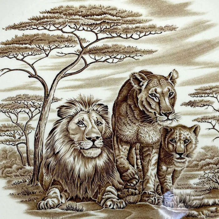 Rare Copeland Spode Kruger National Park Lioness With Cubs Plate