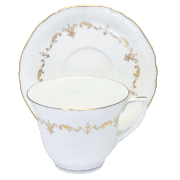 Royal Worcester Gold Chantilly Demitasse Duo