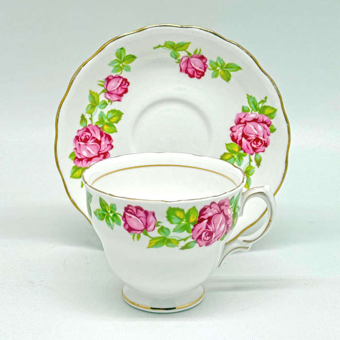 Royal Vale 21 Piece Pink Rose  Tea Set