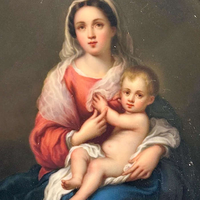 KPM Berlin Sistine Madonna  Framed Wall Plaque C1840