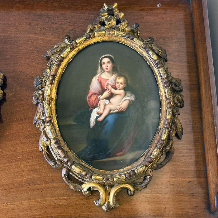 KPM Berlin Sistine Madonna  Framed Wall Plaque C1840
