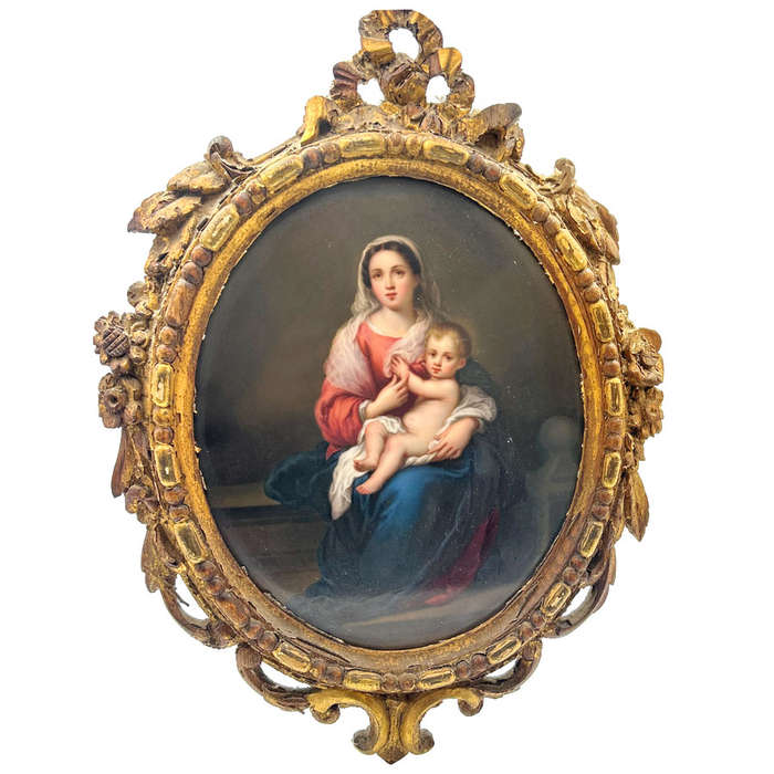 KPM Berlin Sistine Madonna  Framed Wall Plaque C1840
