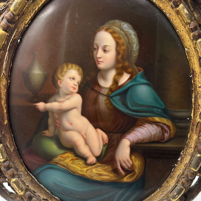 KPM Madonna Della Seggiola Framed Wall Plaque C1840