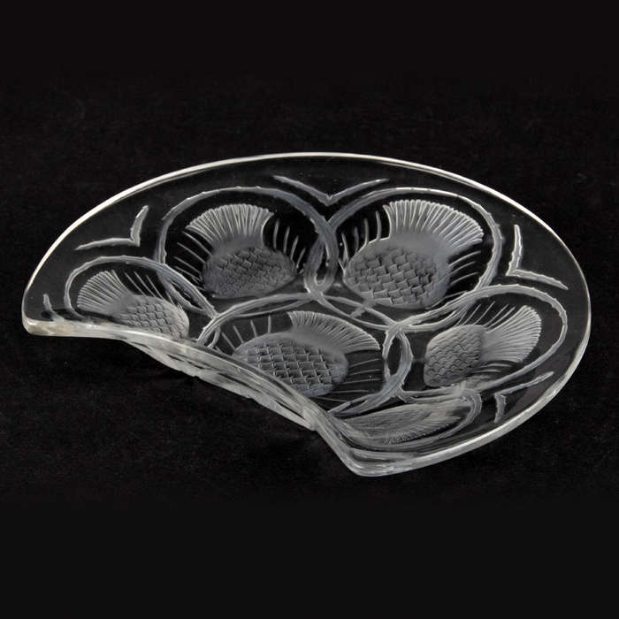 Rene Lalique Plate Crescent Thistle Salad Plate