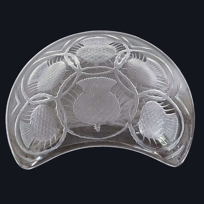 Rene Lalique Plate Crescent Thistle Salad Plate