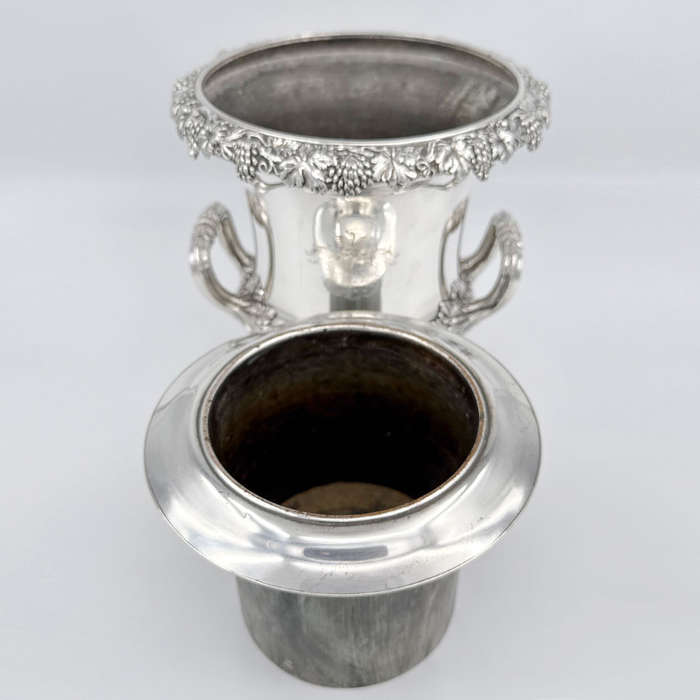 Sheffield Silver Plate Twin Handle Wine Cooler Of Campana Form 19th