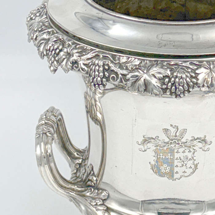 Sheffield Silver Plate Twin Handle Wine Cooler Of Campana Form 19th
