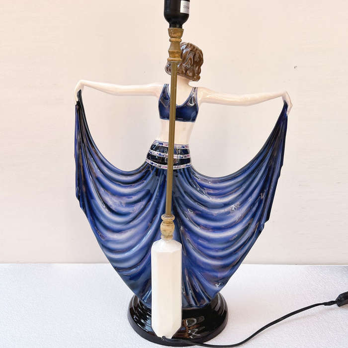 Goldscheider Art Deco Earthenware Figural Lamp of a Dancer Lorenzl C1930