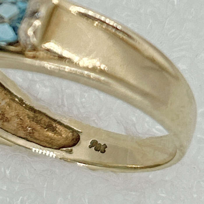 9CT Gold Sapphire Ring With Diamond Accents