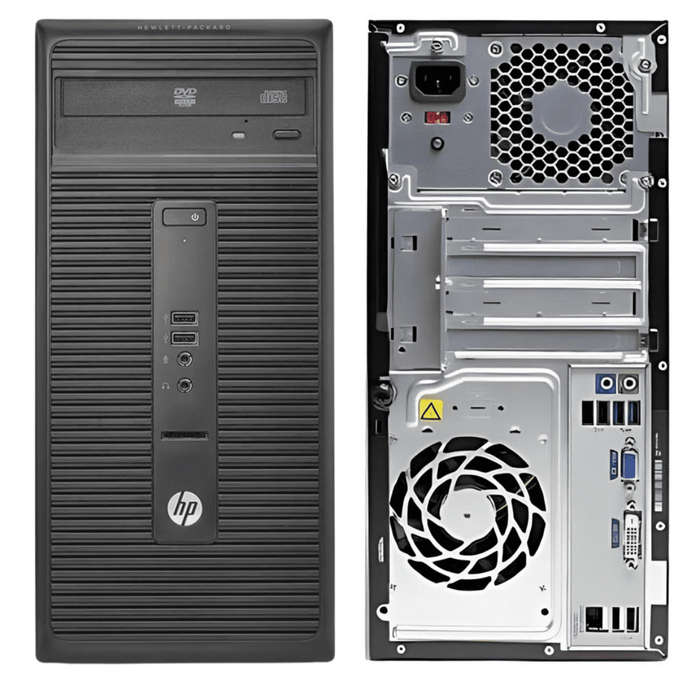 HP 280 G1 Mini Tower Desktop Combo - Intel Core i5-4th Gen, 8GB RAM, 128GB SSD, MS Win10 Pro, HP ...