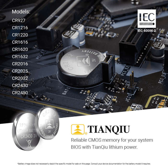 TianQiu CMOS CR2032 3V Button Cell Battery (5 Pack)