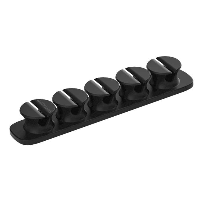 Astrum CO110 Cable Organizer Clips - 5 Bays, 4 Storage Compartments- Black