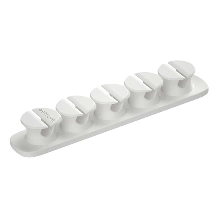 Astrum CO110 Cable Organizer Clips - 5 Bays, 4 Storage Compartments- WHITE