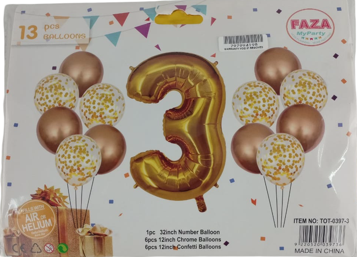 Casey 13pc Gold and White Balloon Set Nr.3