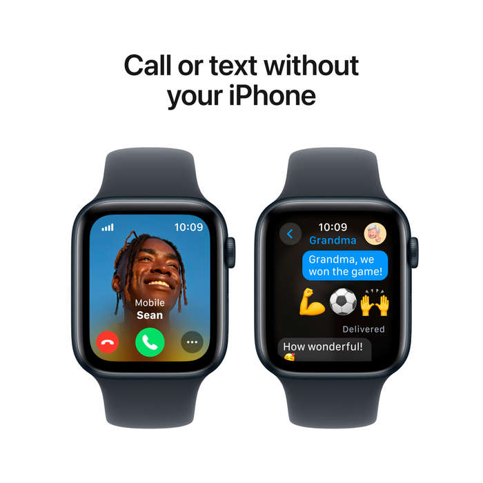 Apple Watch SE GPS + Cellular 40mm Midnight Aluminium Case with Midnight Sport Band - S/M,Model A...
