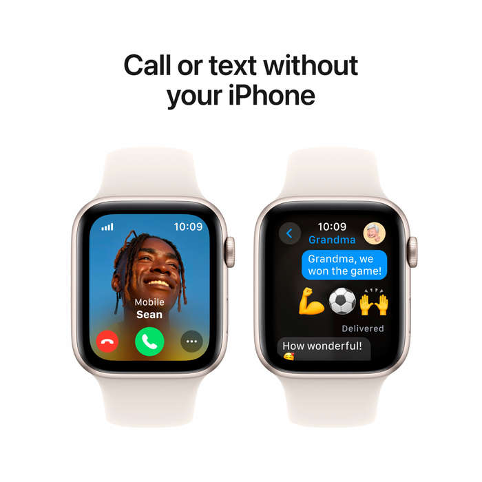 Apple Watch SE GPS + Cellular 40mm Starlight Aluminium Case with Starlight Sport Band - M/L,Model...