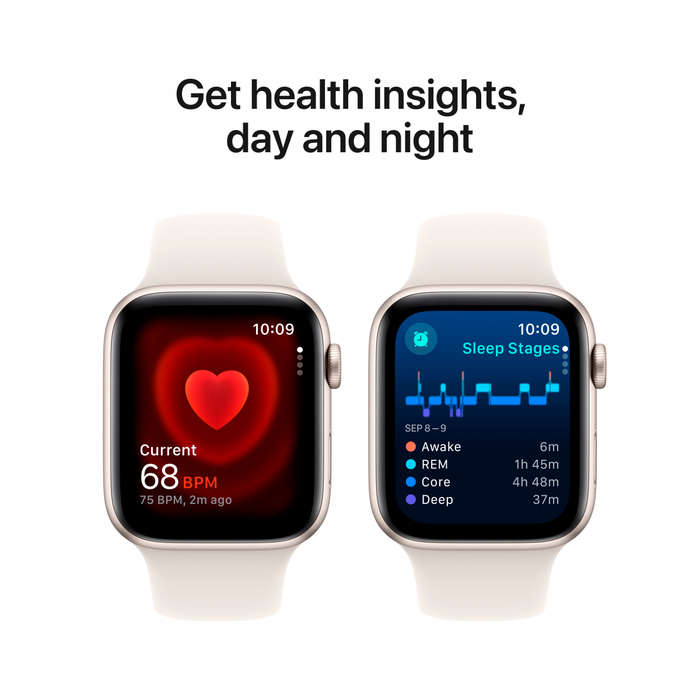 Apple Watch SE GPS + Cellular 40mm Starlight Aluminium Case with Starlight Sport Band - M/L,Model...