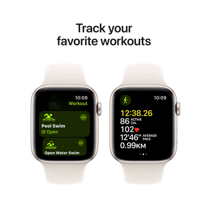 Apple Watch SE GPS + Cellular 40mm Starlight Aluminium Case with Starlight Sport Band - M/L,Model...