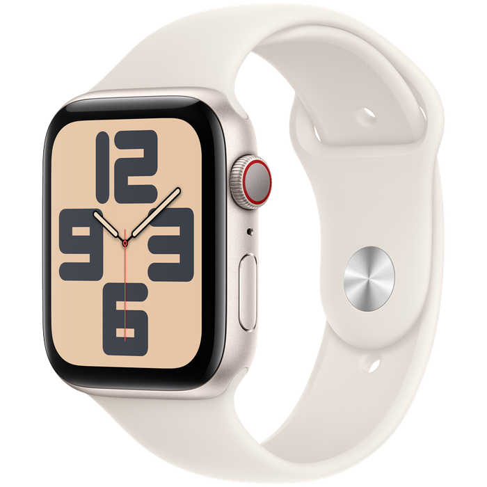Apple Watch SE GPS + Cellular 40mm Starlight Aluminium Case with Starlight Sport Band - M/L,Model...