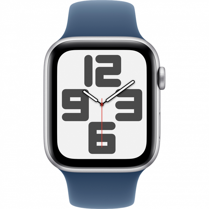 Apple Watch SE GPS + Cellular 40mm Silver Aluminium Case with Denim Sport Band - S/M,Model A2725